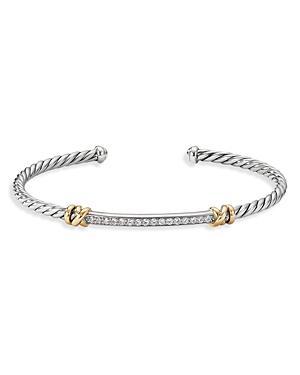 David Yurman Sterling Silver Petite Helena Two Station Wrap Bracelet in 18K Yellow Gold with Diamonds Product Image