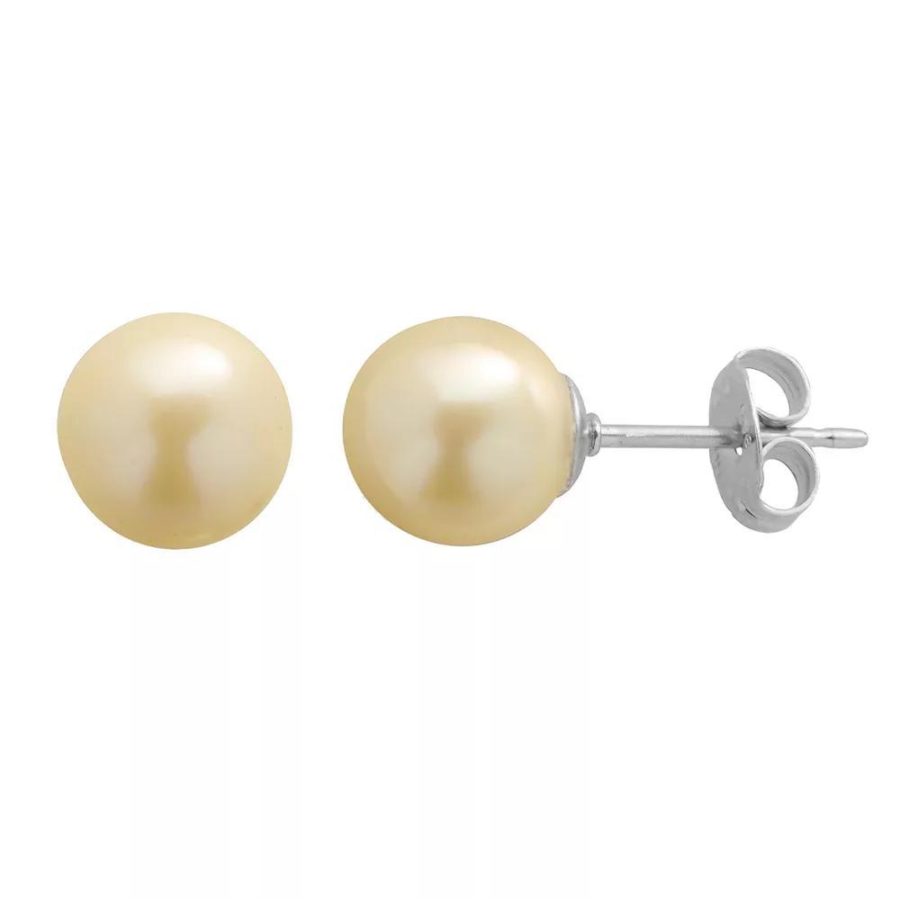 PearLustre by Imperial Dyed Freshwater Cultured Pearl Sterling Silver Stud Earrings, Womens, Light Yellow Product Image