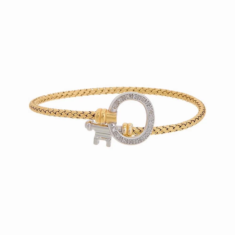 Meshmerise 1/6 Carat T.W. Diamond Mesh Bangle Bracelet, Women's, Size: 7", Gold Tone Product Image