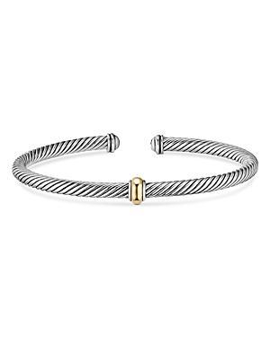 Cable Station Bracelet in Silver with 18K Gold, 4mm Product Image