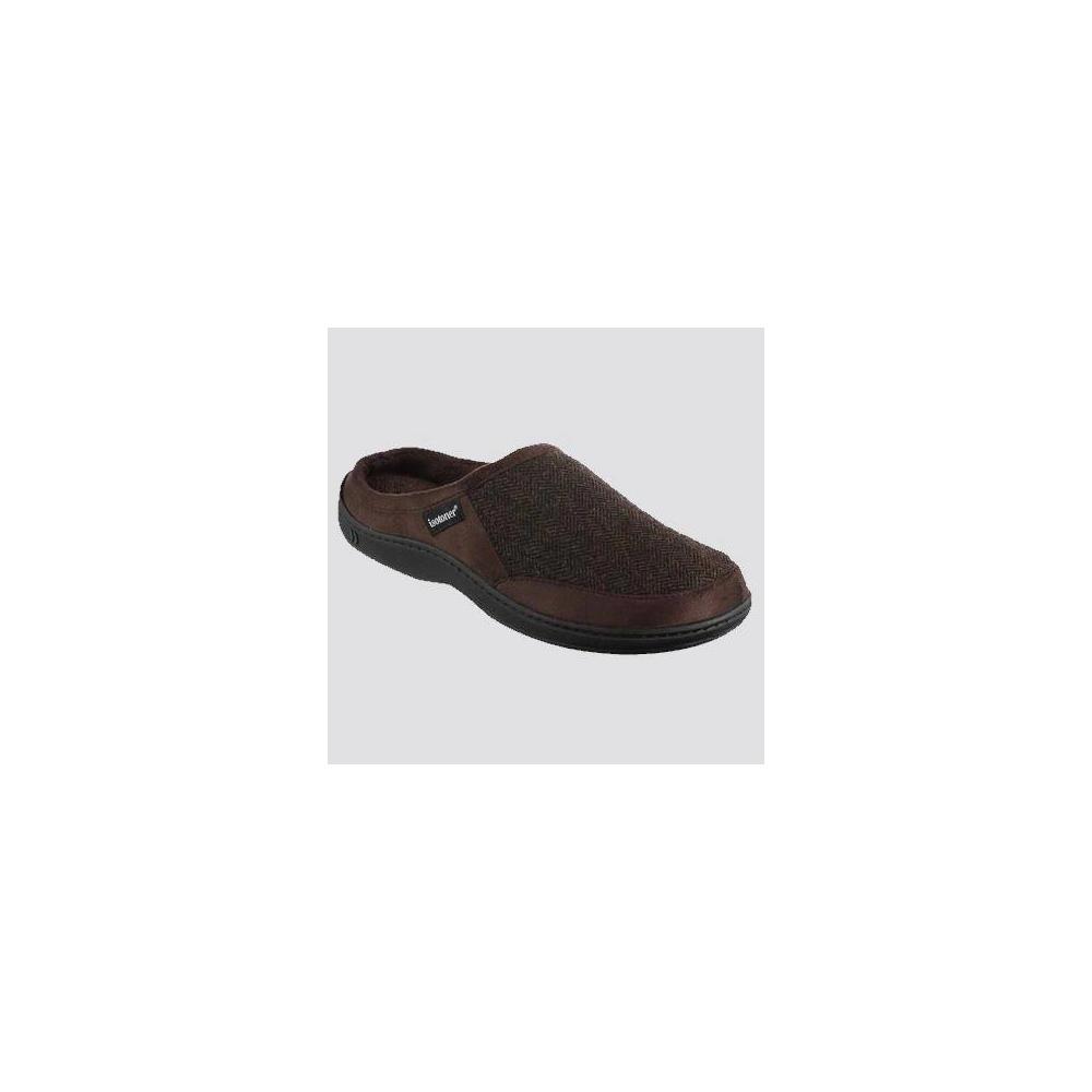 Isotoner Men's Logan Hoodback Slippers - Black M Product Image