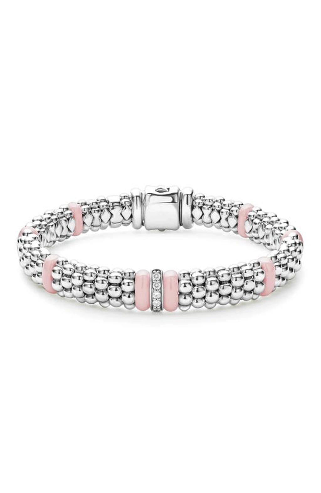 LAGOS Pink Caviar Diamond Ceramic Station Bracelet Product Image
