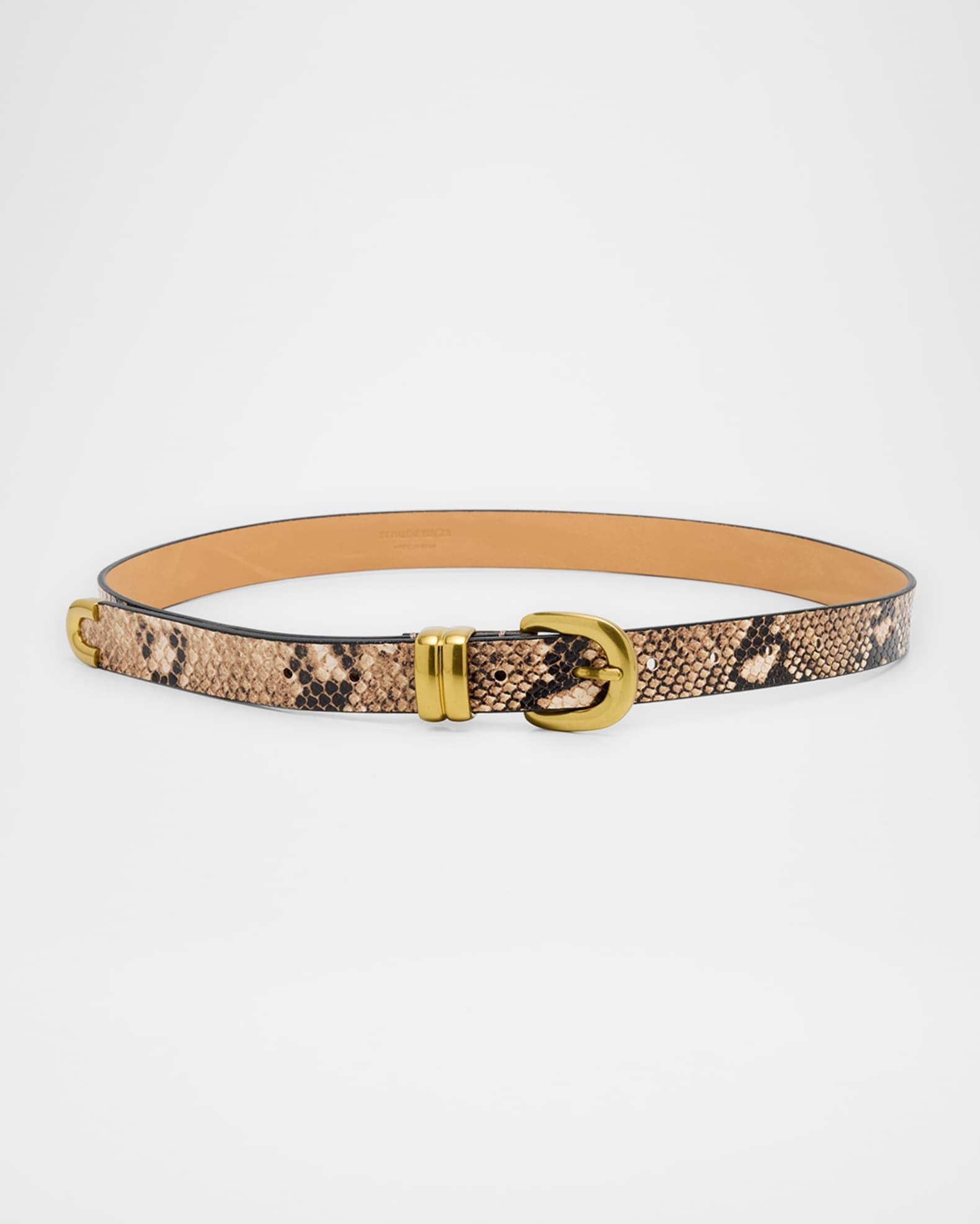 Zoilo Snake-Embossed Leather Belt Product Image