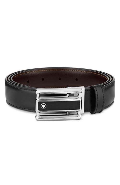 Montblanc Mens Cut Out Black Buckle Reversible Belt Product Image