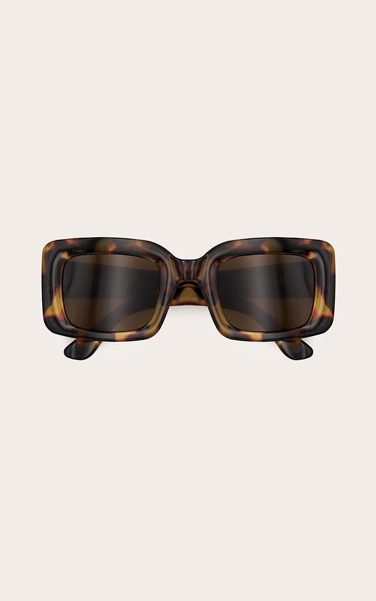 Tortoiseshell Rectangle Thick Frame Sunglasses Product Image