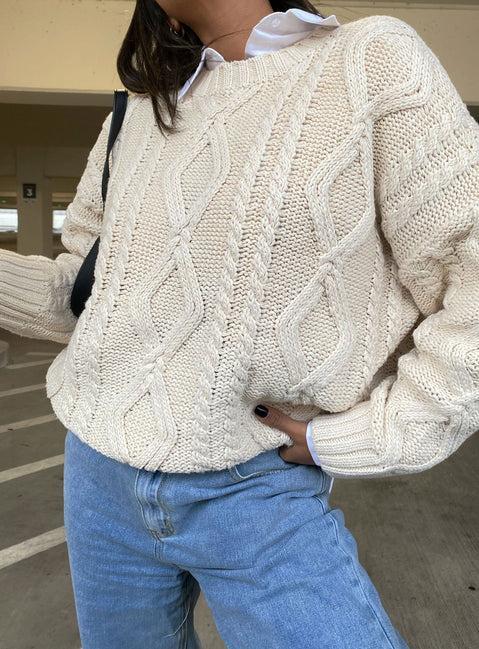 Anaya Oversized Sweater Beige Product Image