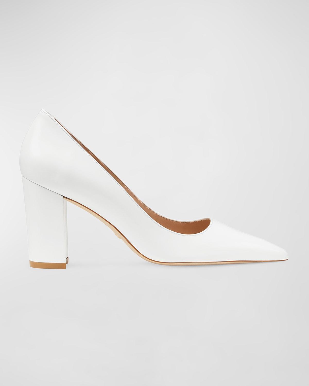 Womens Stuart 85MM Leather Block Pumps Product Image