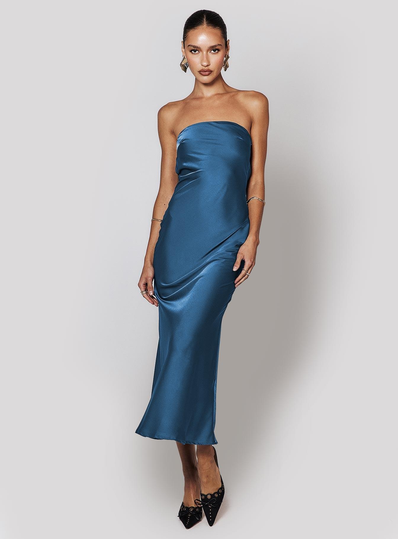Haley Maxi Dress Mid Blue Product Image