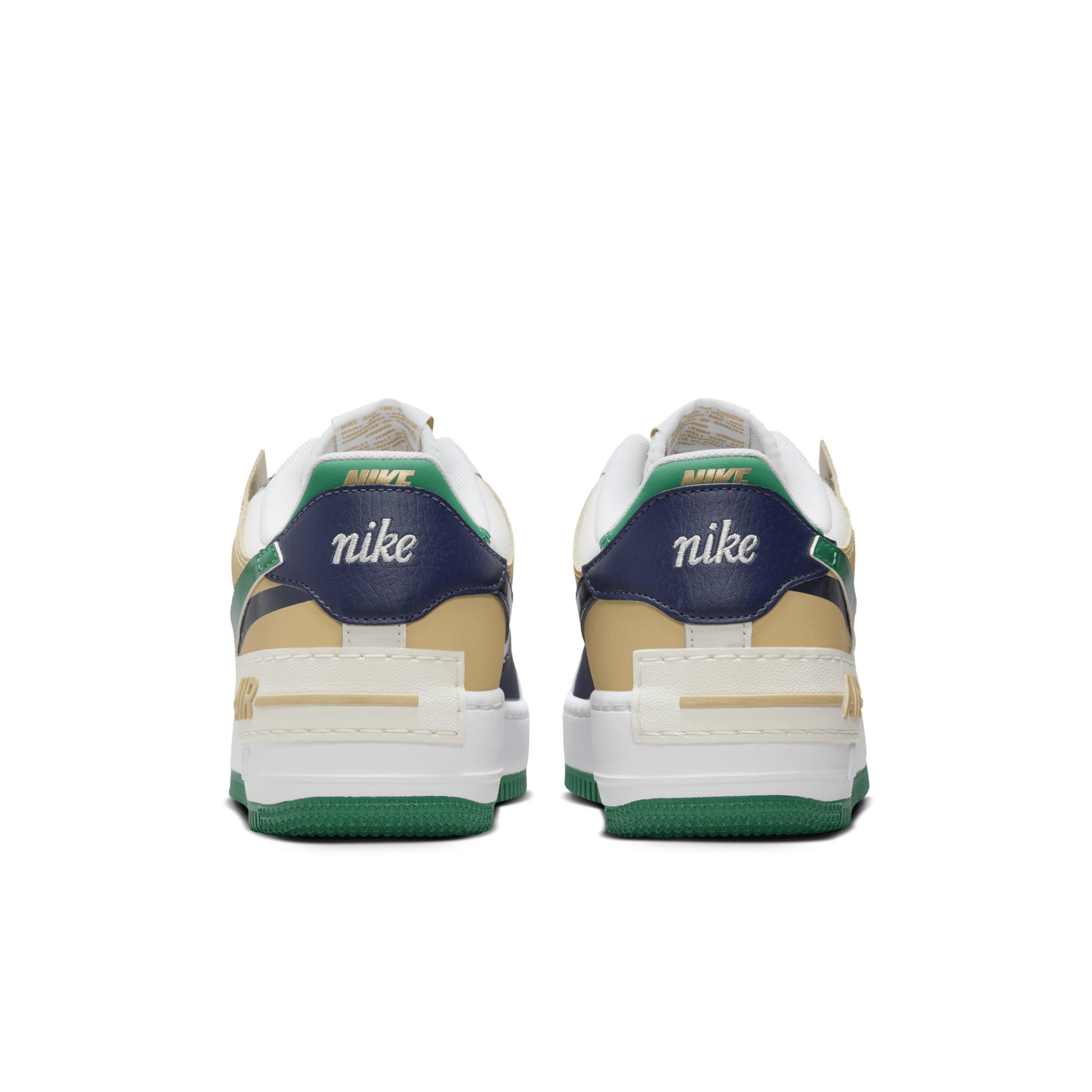 Nike Womens Nike Air Force 1 Shadow - Womens Shoes White/Midnight Navy/Malachite Product Image