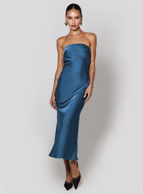 Haley Maxi Dress Mid Blue Product Image