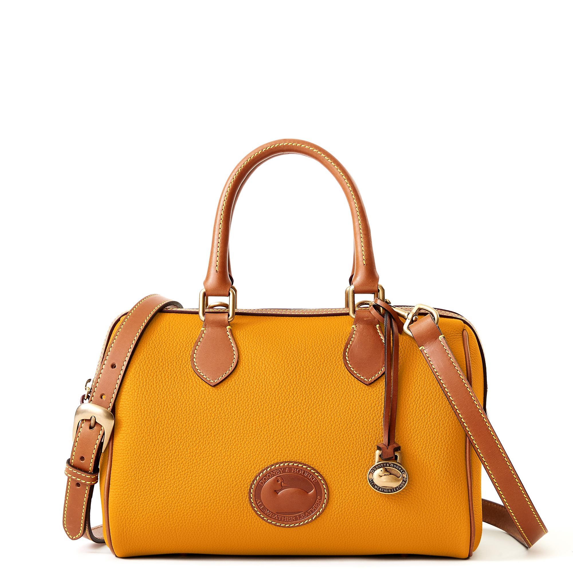 Dooney & Bourke Womens All Weather Leather 3.0 Barrel Satchel 28 Bag in Green Product Image