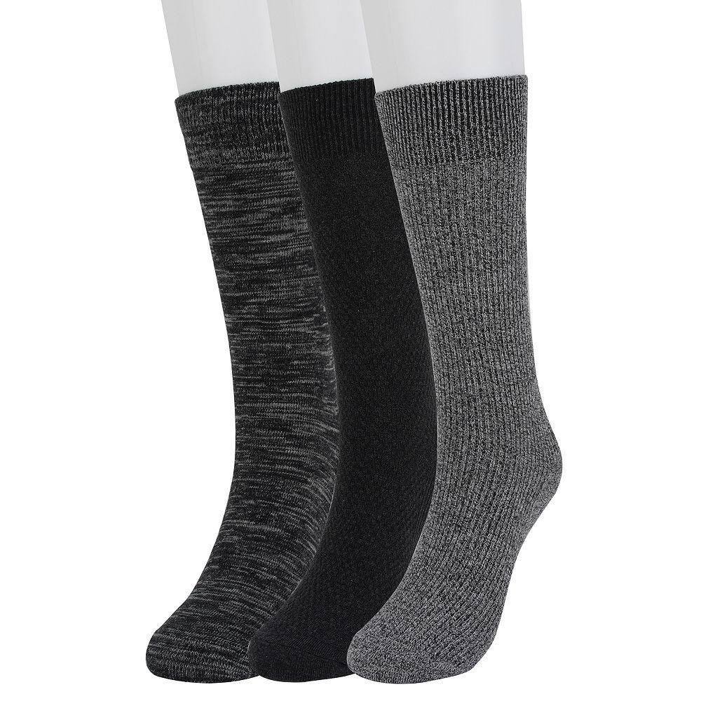 Men's Sonoma Goods For Life® 3-pack Marled Crew Socks, Size: 7-12, Black Grey Marl Product Image