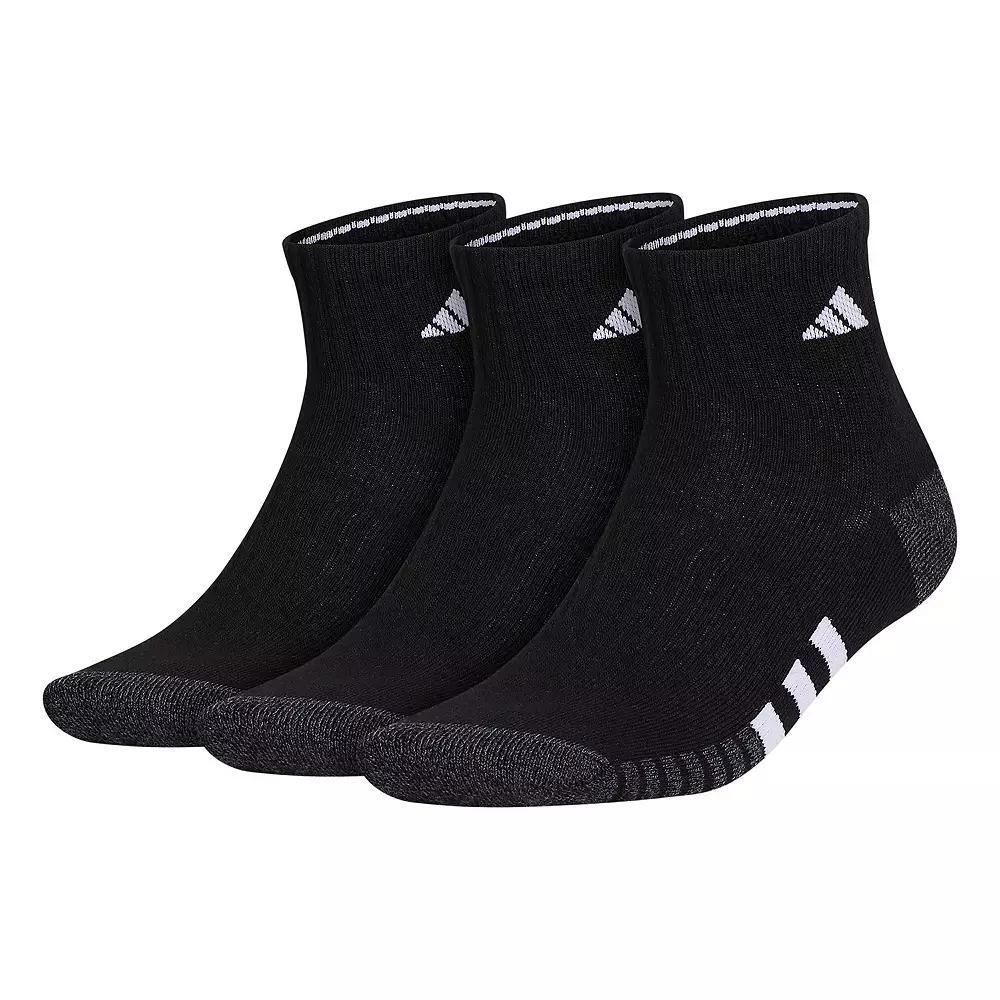 Men's adidas Cushioned 3.0 3-Pack Quarter Socks, Size: 6-12, Black Product Image
