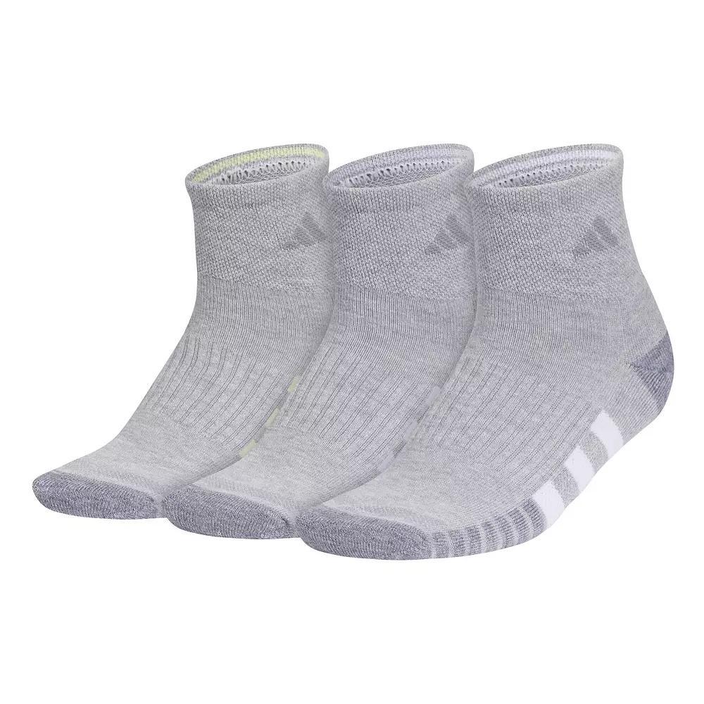 Women's adidas Cushioned 3.0 3-Pack Quarter Socks, Size: 5-10, Lt Hthr Yellow Purple Product Image