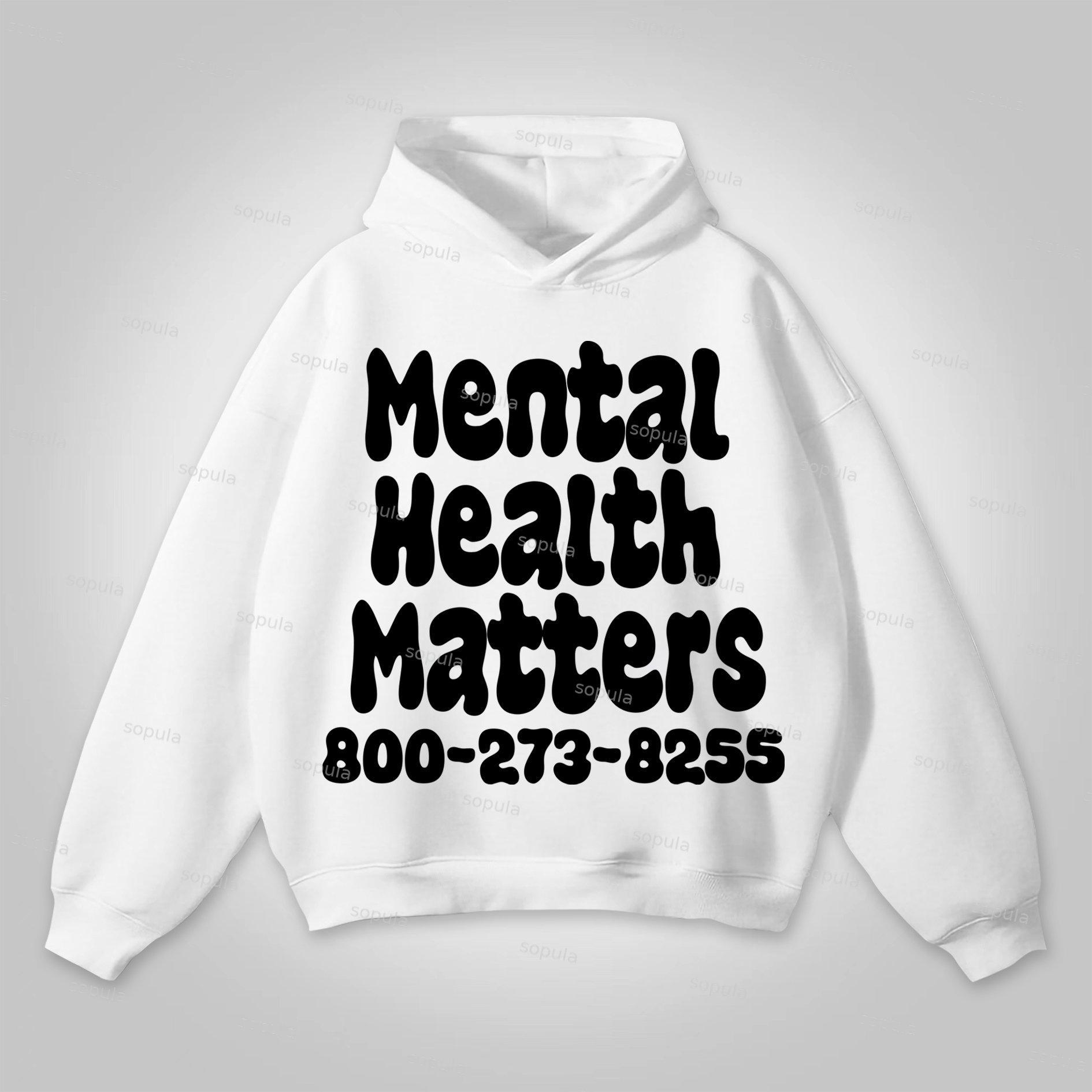 Sopula Vintage Mental Health Matters Graphic Print Hoodie Product Image