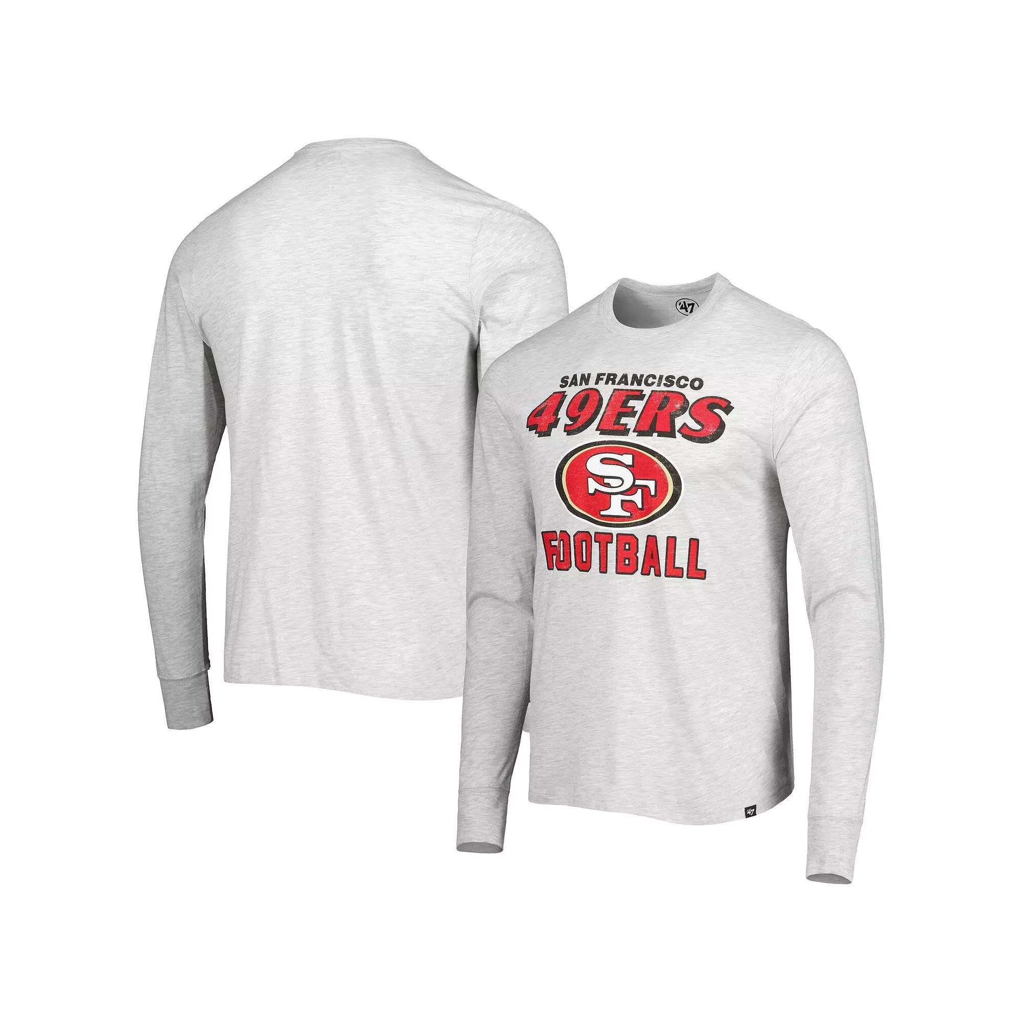 Men's '47 Heathered Gray San Francisco 49ers Dozer Franklin Long Sleeve T-Shirt, Size: XL, Grey Product Image