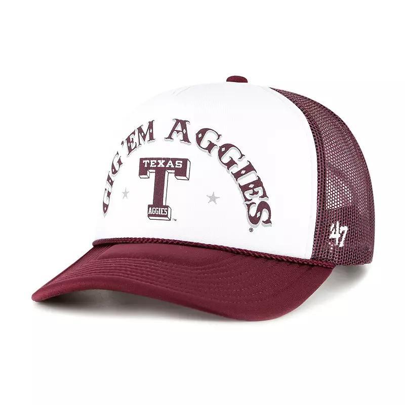Men's '47 White/Maroon Texas A&M Aggies Article Foam Front Trucker Hat Product Image