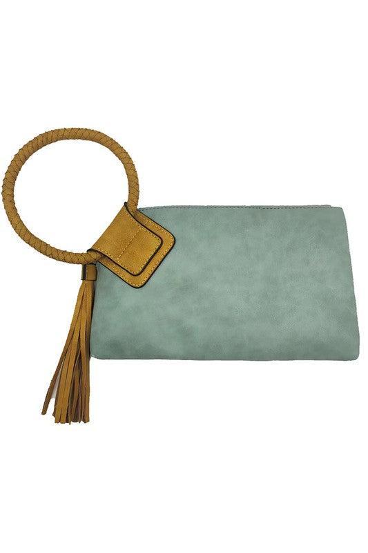 Fashion Cuff Handle Tassel Wristlet Clutch Product Image