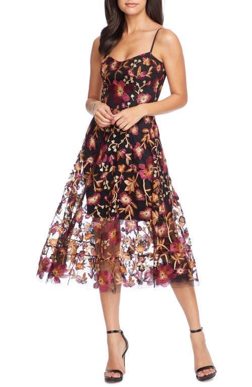 Womens Uma Embroidered Tulle Fit & Flare Dress Product Image