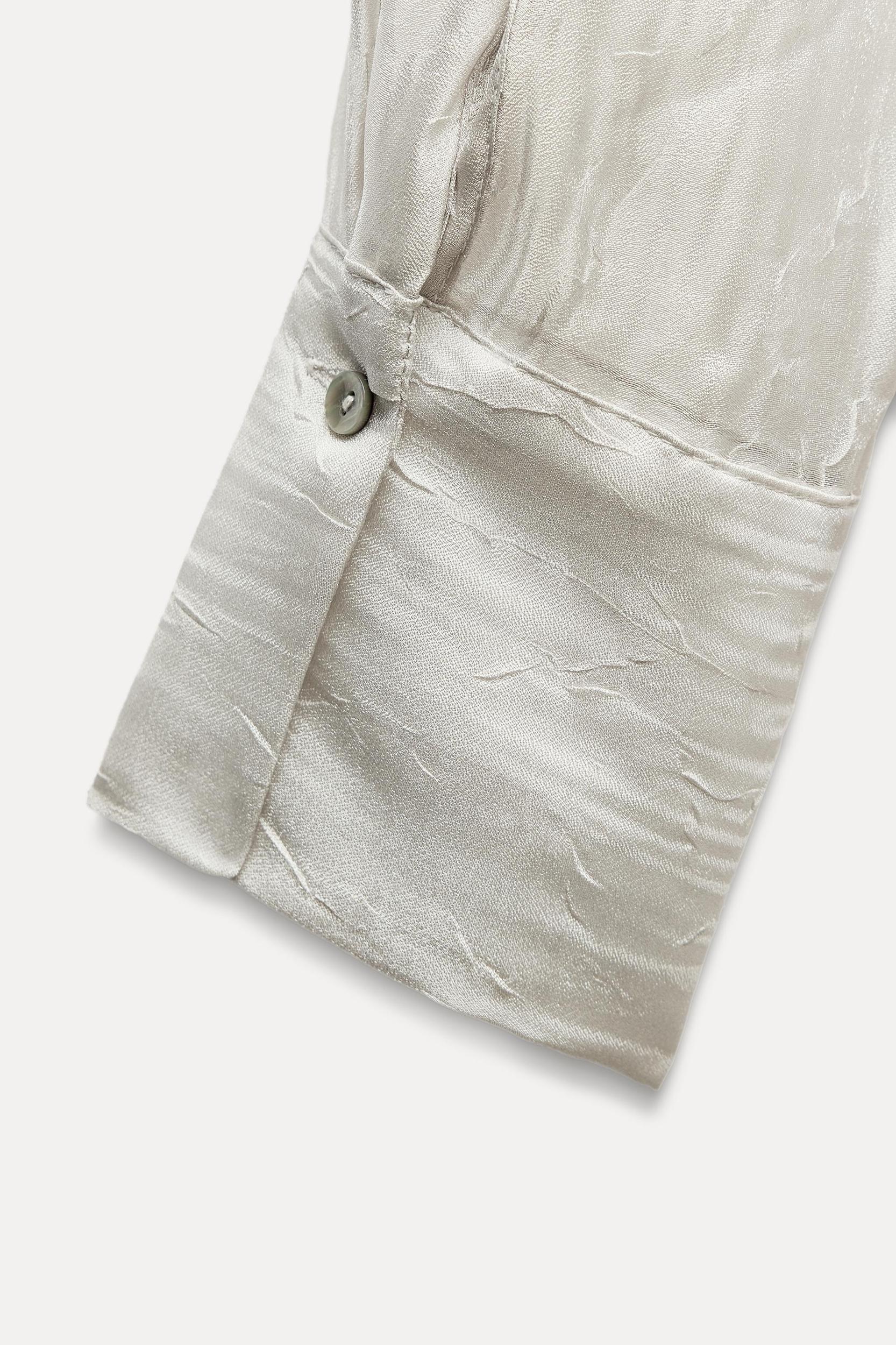 WRINKLED EFFECT ORGANZA SHIRT Product Image