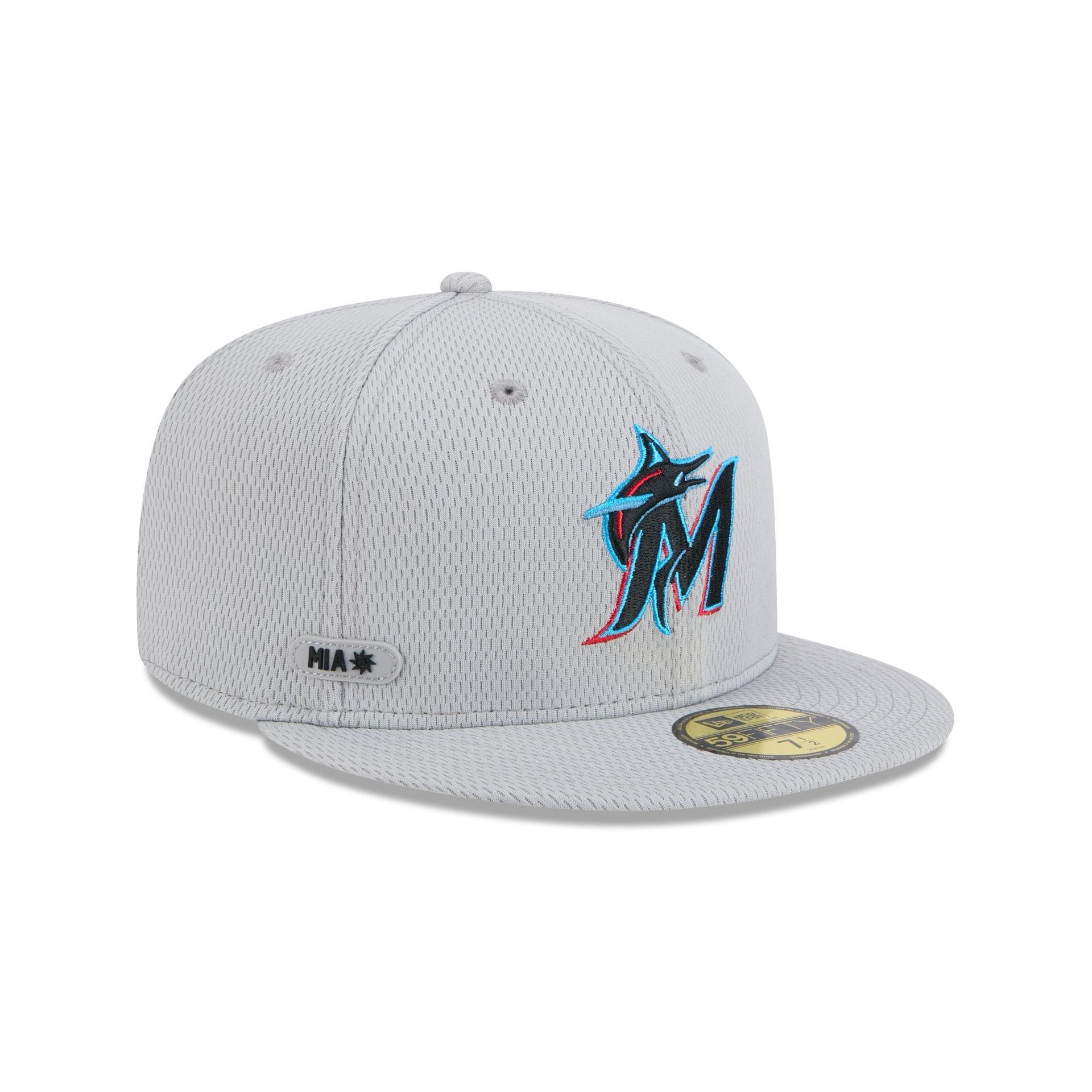 Miami Marlins 2025 Clubhouse Gray 59FIFTY Fitted Hat Male Product Image