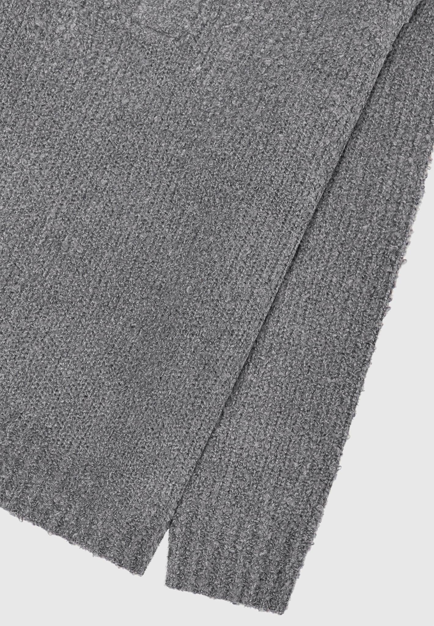 Boucle Knit Polo Jumper - Grey Male Product Image