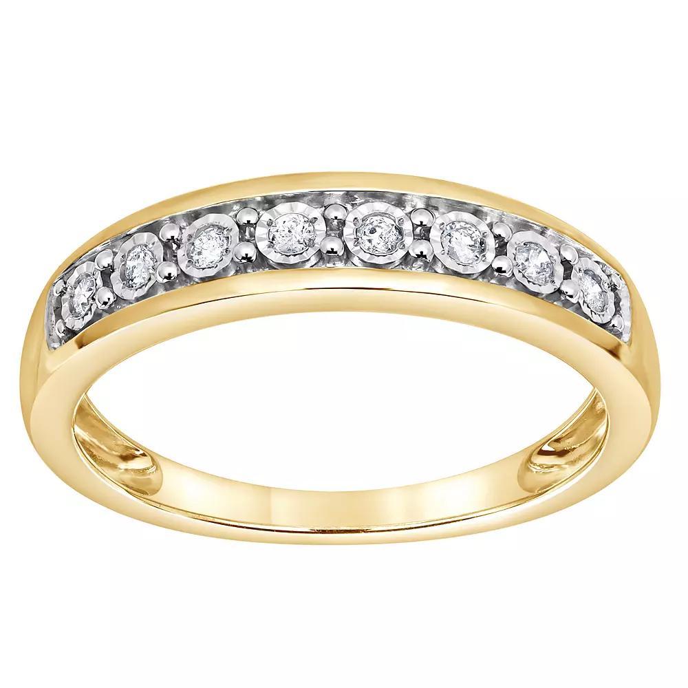 Diamond Brilliance 1/10 Carat T.W. Lab-Grown Diamond Band Fashion Ring, Women's, Size: 8, Gold Tone Product Image