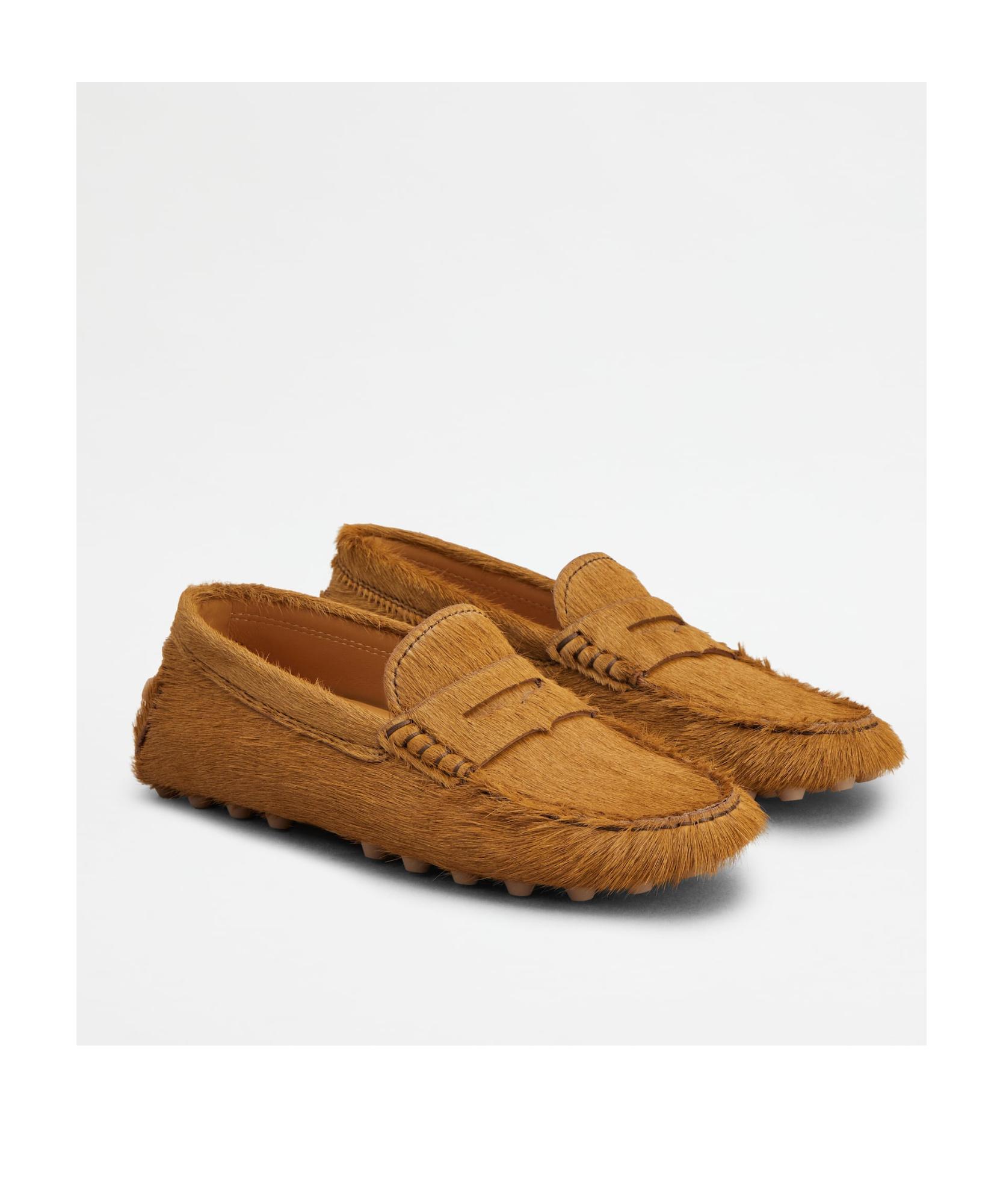 TOD'S Gommino Calf-hair Loafers In Brown Product Image