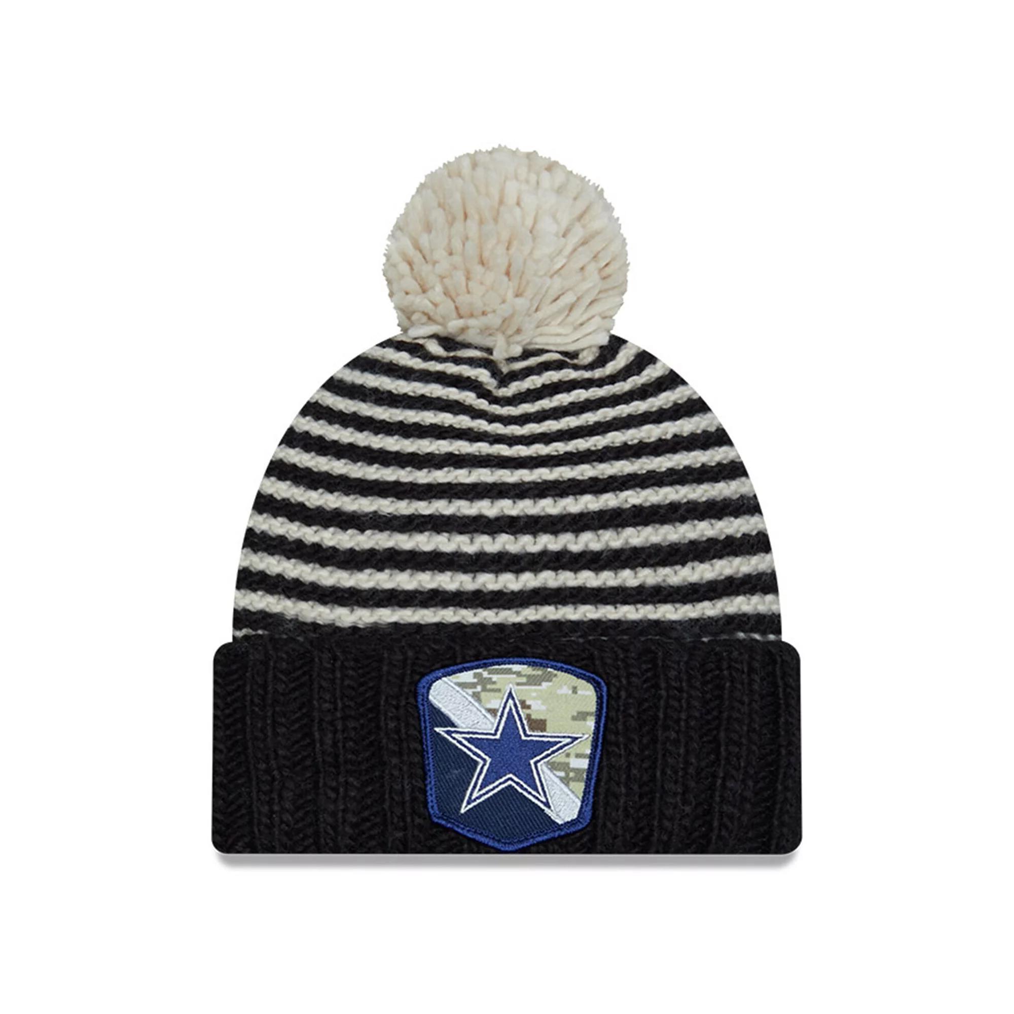 Womens New Era Dallas Cowboys 2023 Salute To Service Cuffed Pom Knit Hat Product Image