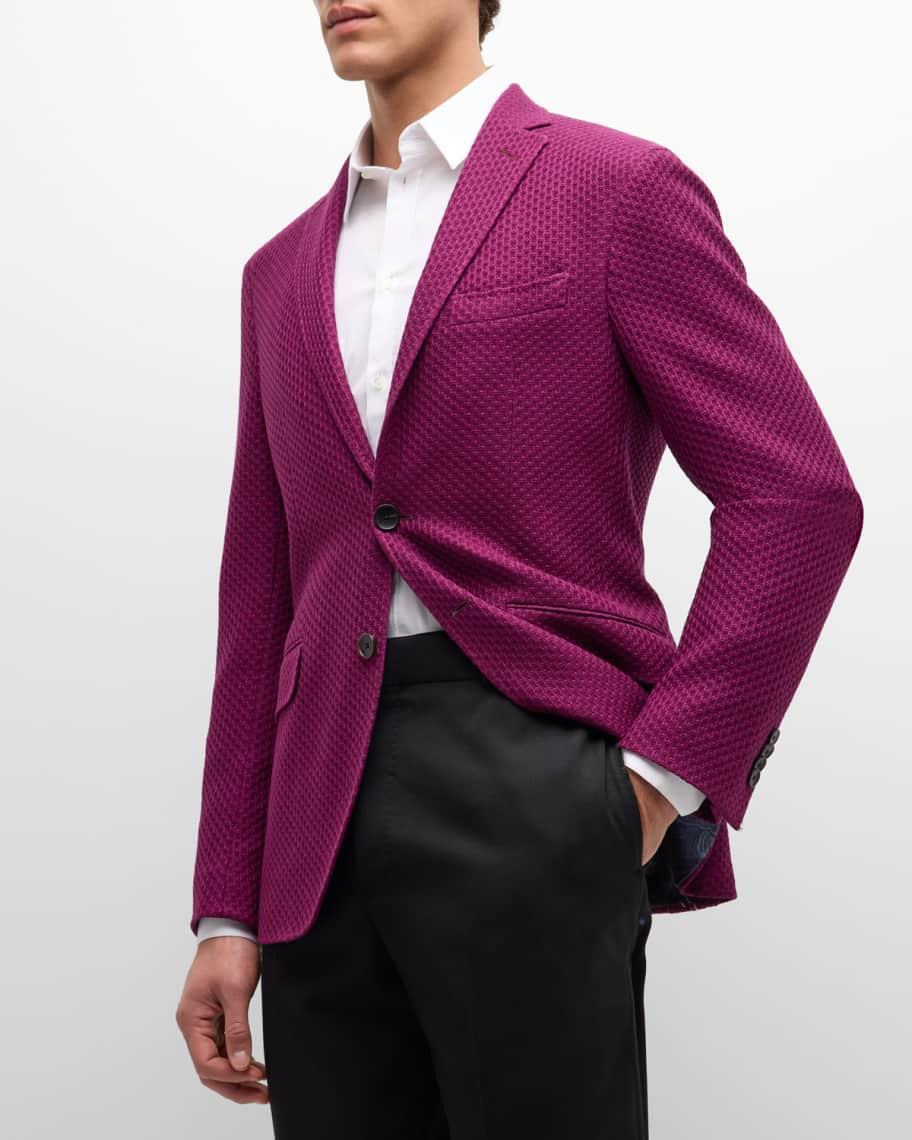 Mens Basic Textured Blazer Product Image