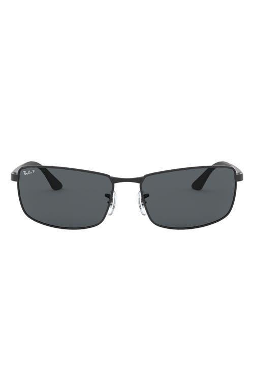 Ray-Ban Mens 0RB3498 64mm Rectangle Polarized Sunglasses Product Image
