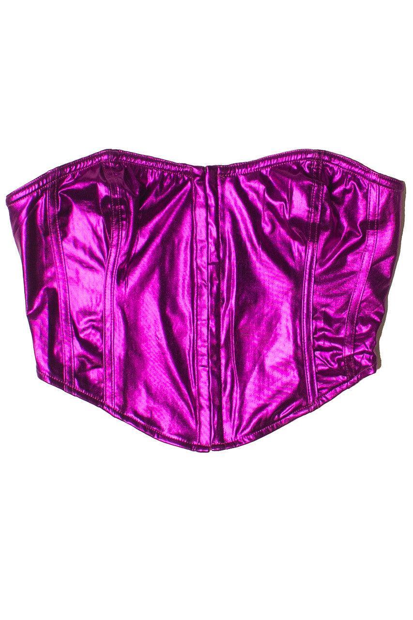 Metallic Corset Style Strapless Top Product Image