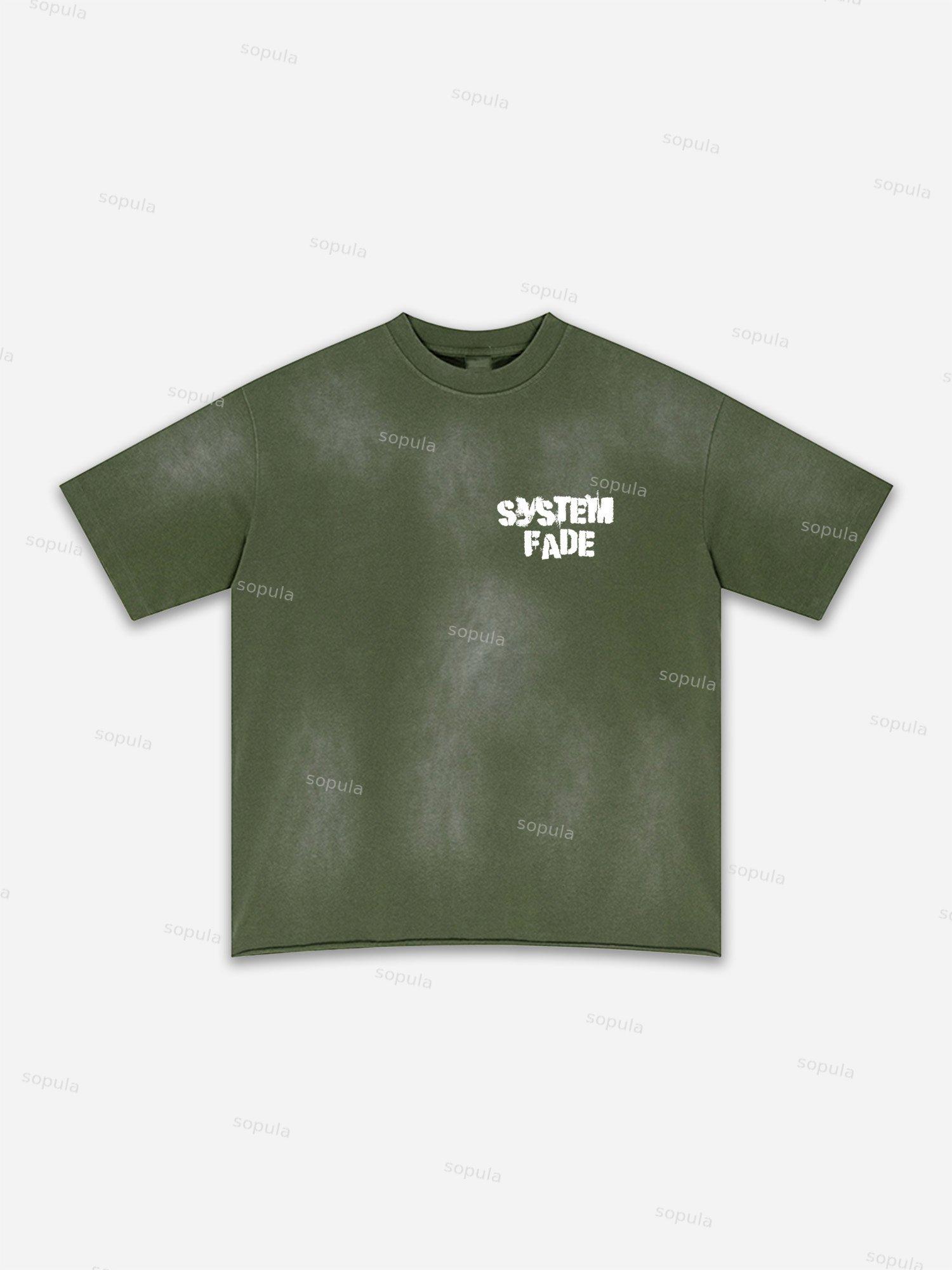 Lips Graphic Print Washed T-shirt Product Image