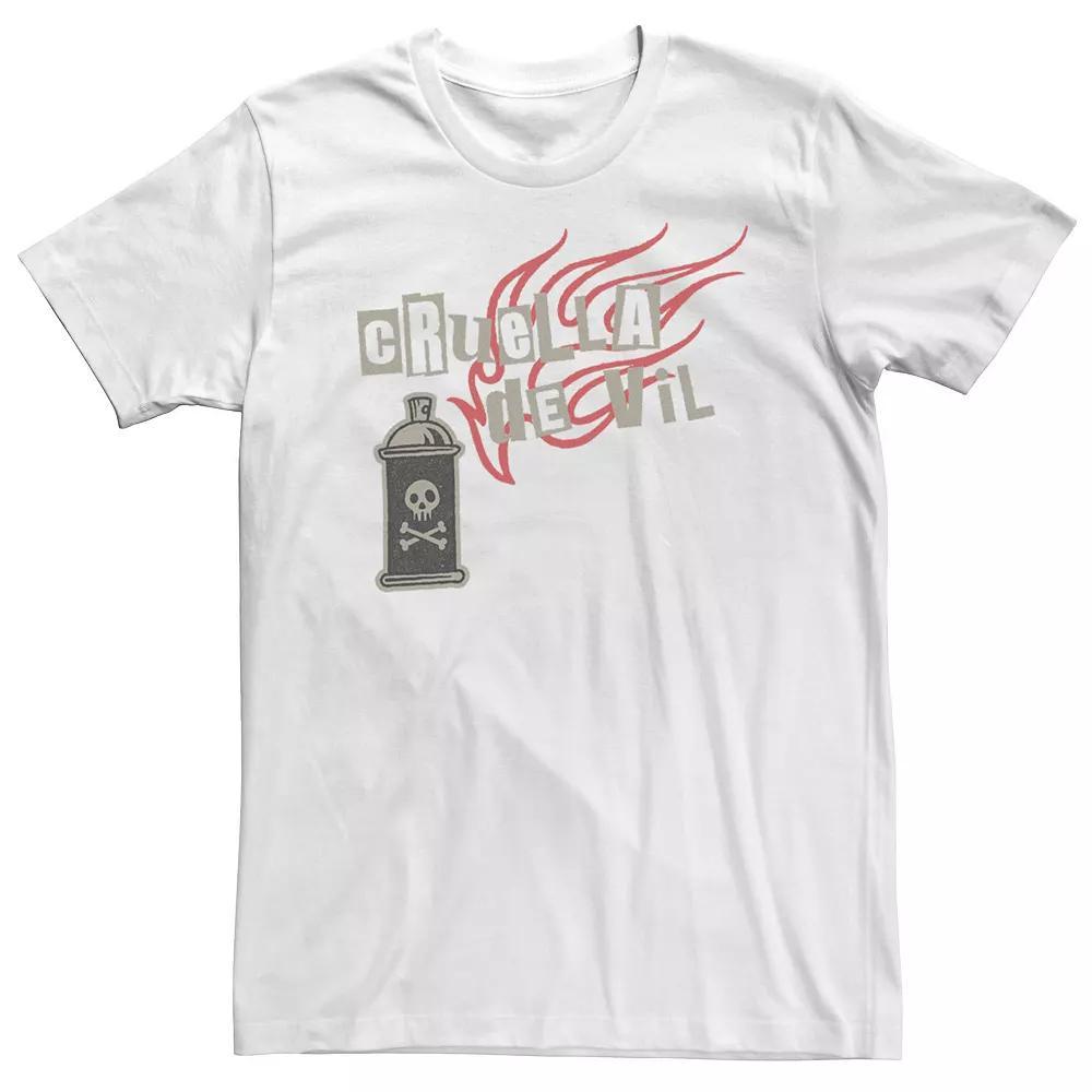 Big & Tall Disney Cruella De Vil Spray Paint Logo Tee, Men's, Size: XXL Tall, White Product Image
