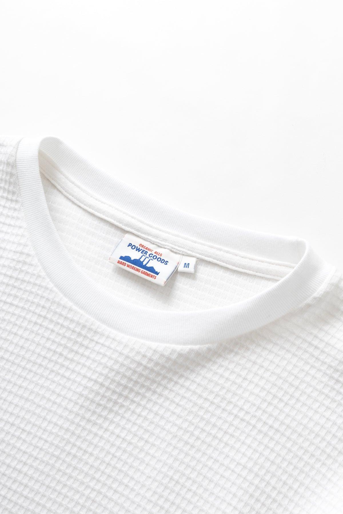 Power Goods - Thermal Waffle Long Sleeve Tee - White Product Image