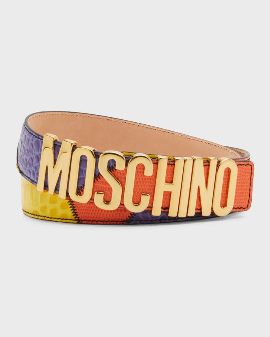 Men's Multicolor Patchwork Leather Belt Product Image