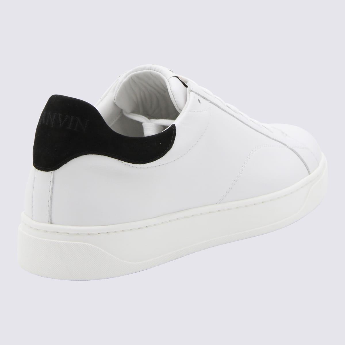 LANVIN Ddb0 Low-top Leather Trainers In White/black Product Image