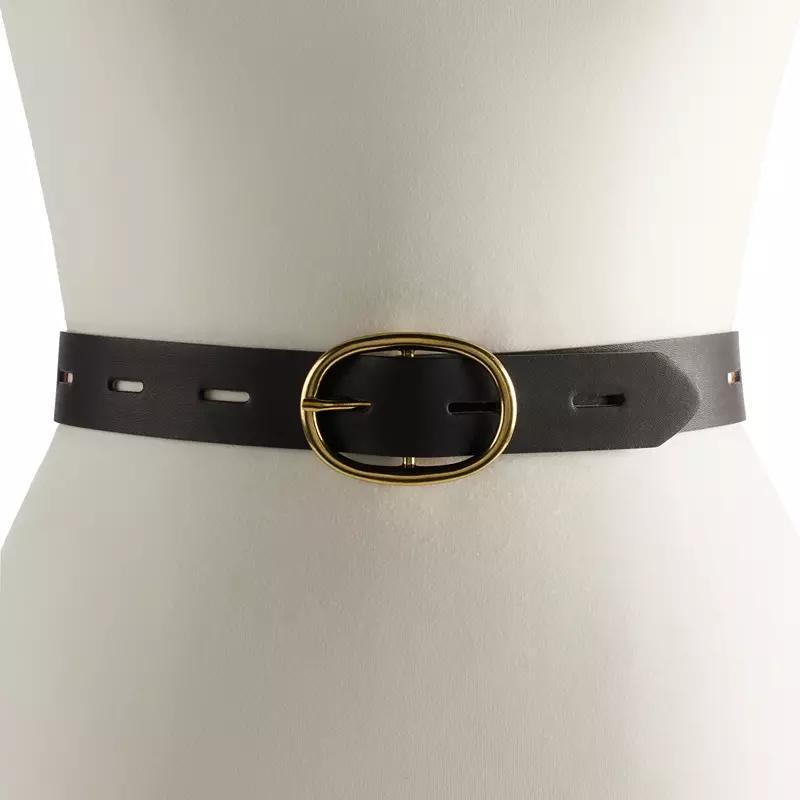 Women's Sonoma Goods For Life® Oval Buckle Belt, Size: 1XL, Black Product Image