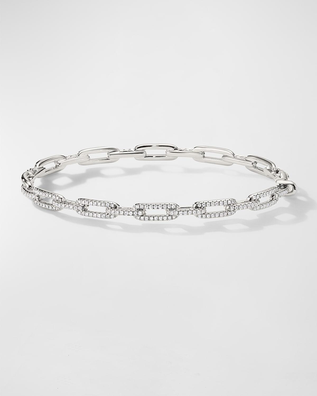 David Yurman Stax Chain Link Bracelet with Diamonds in 18K White Gold Product Image