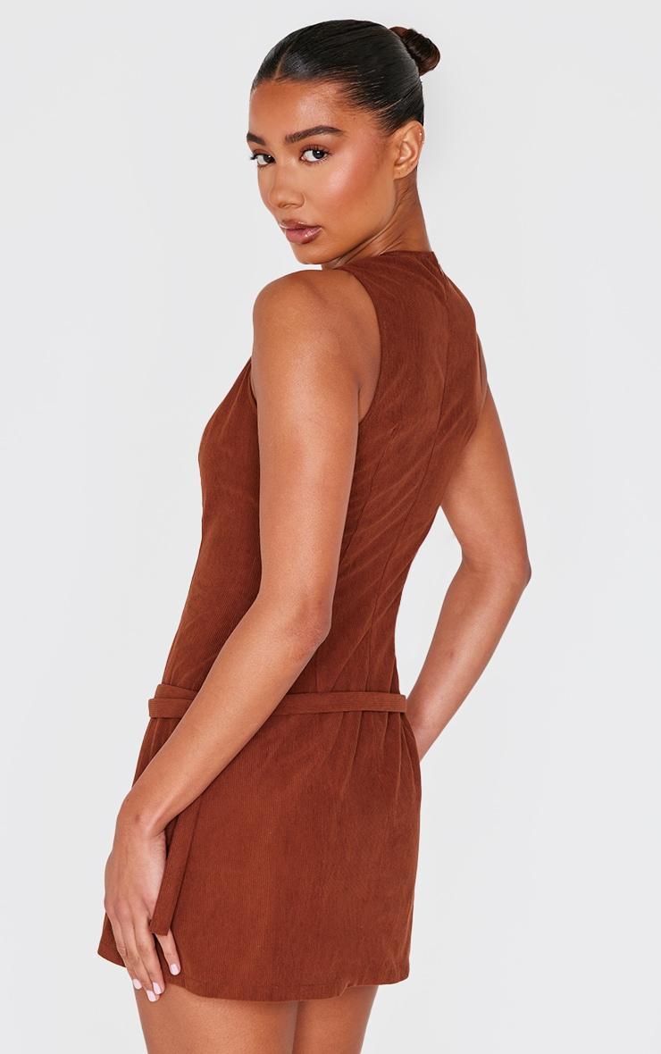 Rust Corduroy Belted Shift Dress Product Image
