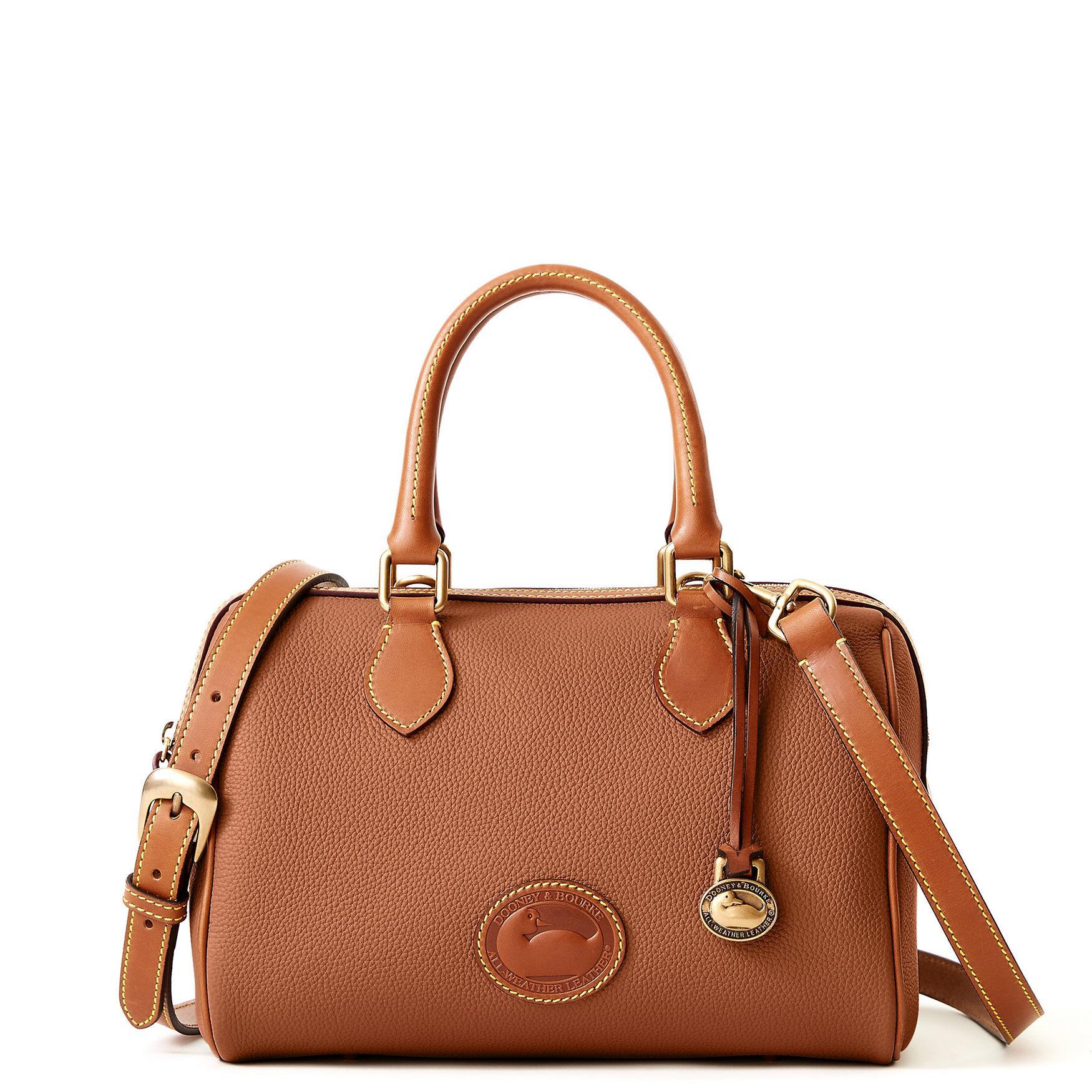 Dooney & Bourke Womens All Weather Leather 3.0 Barrel Satchel 28 Bag in Green Product Image