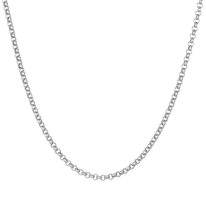 Men's LYNX Stainless Steel 3 mm Rolo Chain Necklace, Size: 30" Product Image