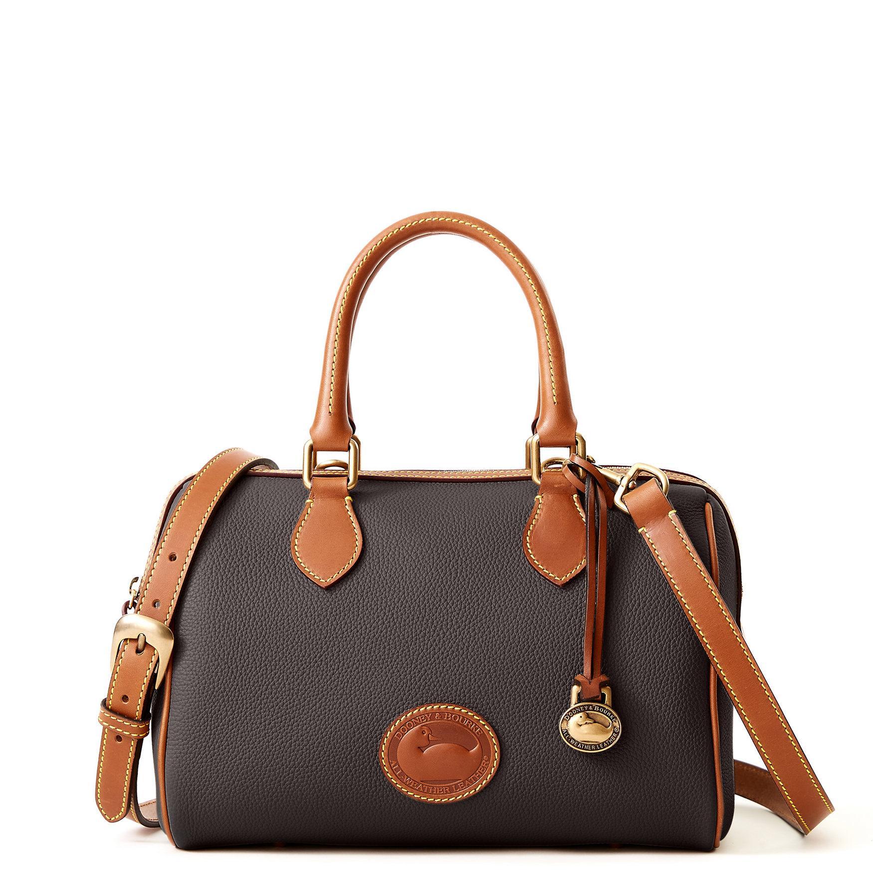 Dooney & Bourke Womens All Weather Leather 3.0 Barrel Satchel 28 Bag in Green Product Image