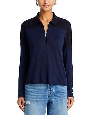Womens The Knit Zip-Up Long-Sleeve Polo Top Product Image