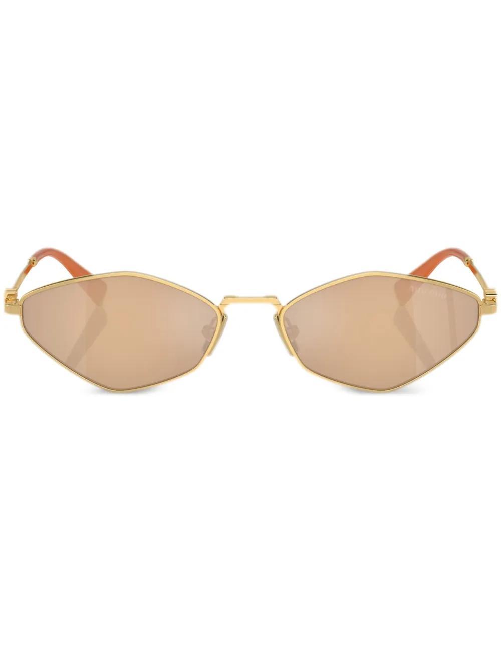 logo-lettering geometric-frame sunglasses Product Image
