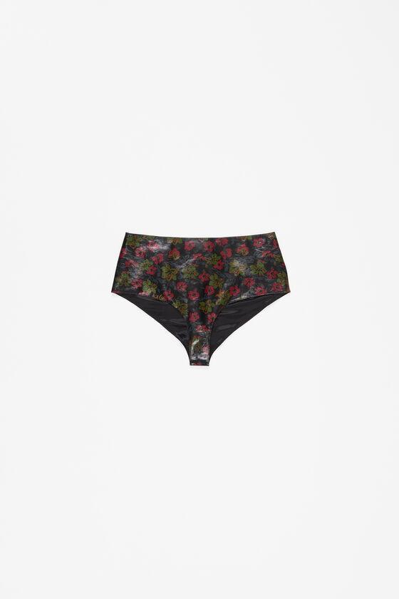 Leather flower print shorts Product Image