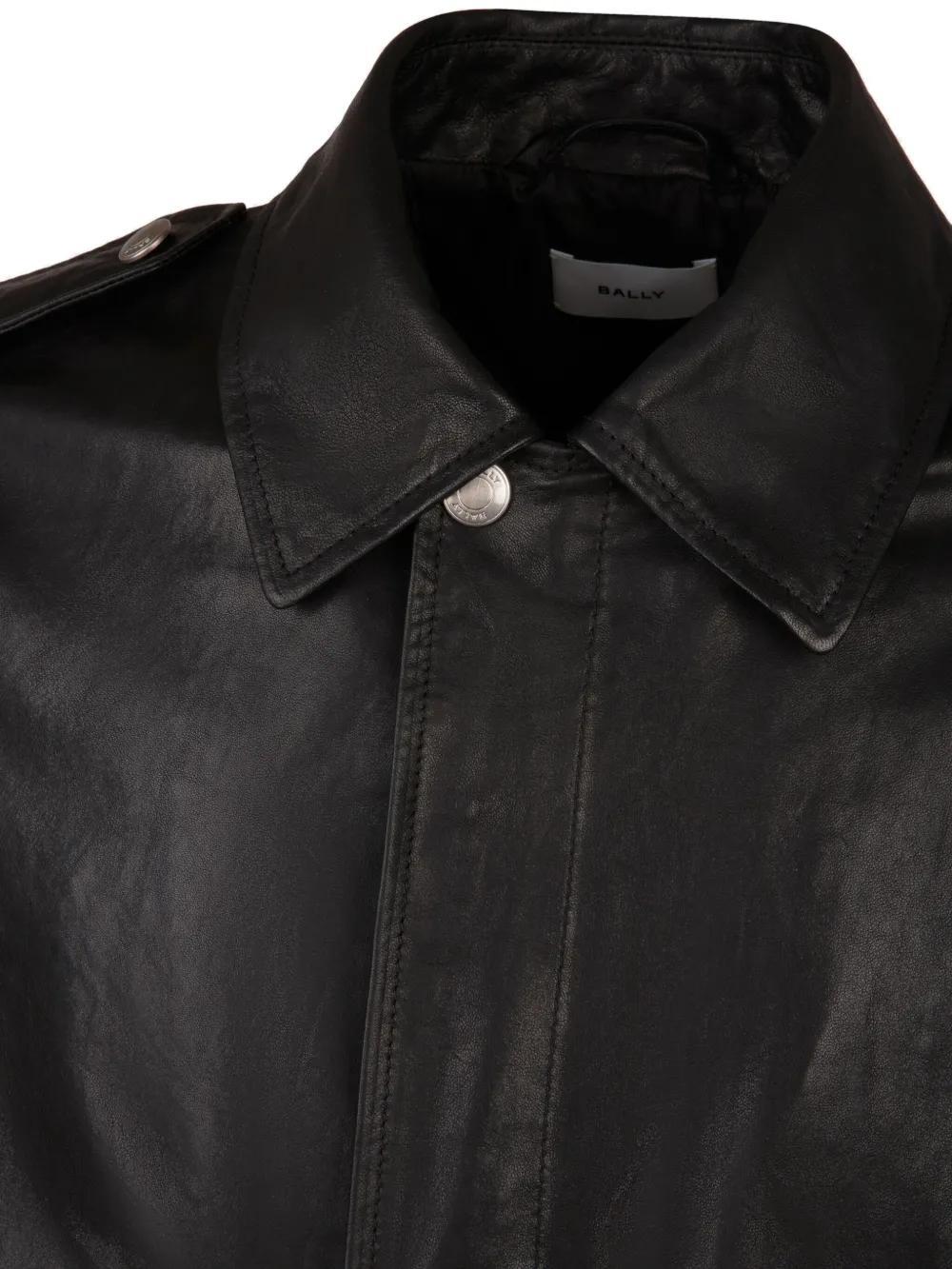 leather bomber jacket Product Image