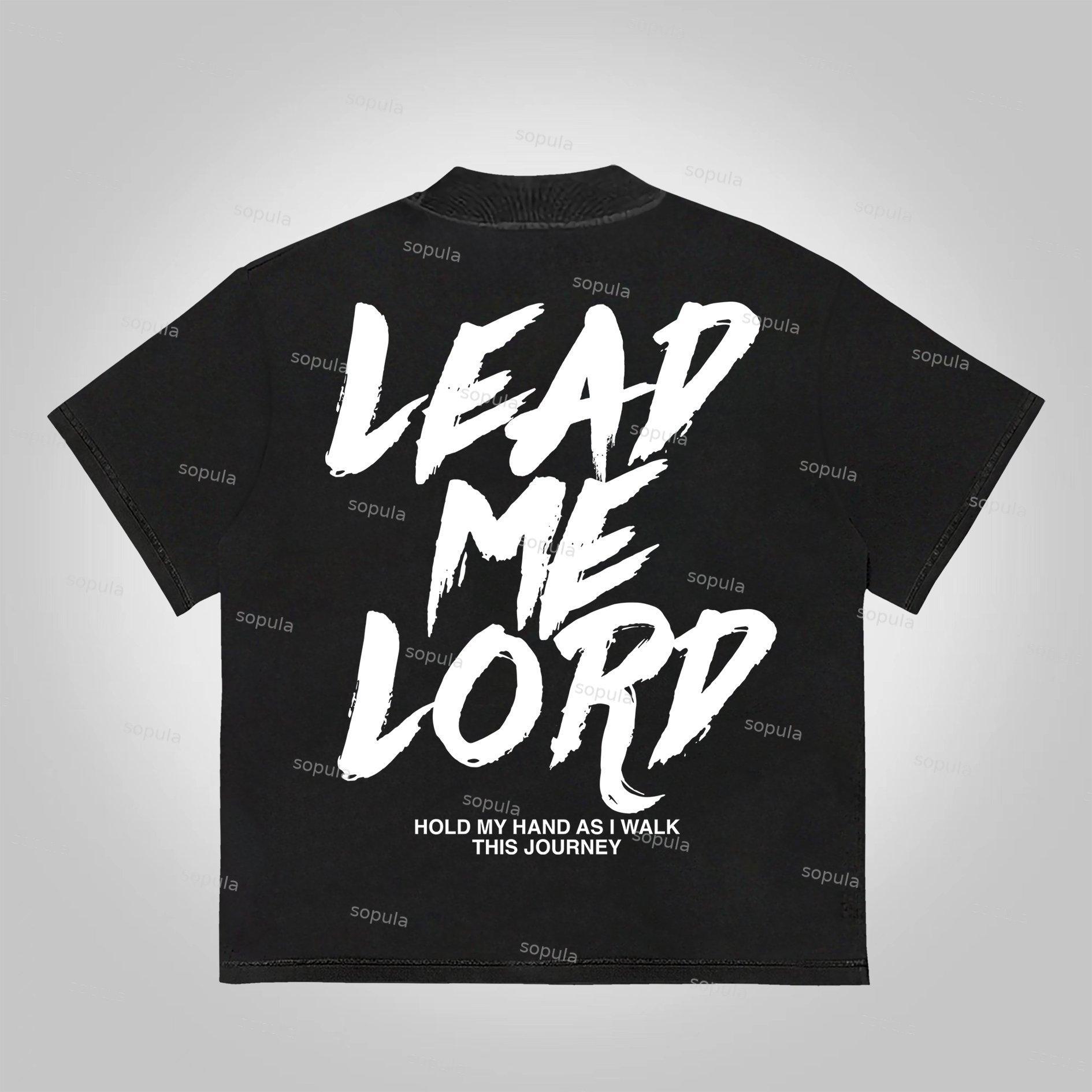 Sopula Lead Me Lord Slogan Graphics Cotton T-Shirt Product Image