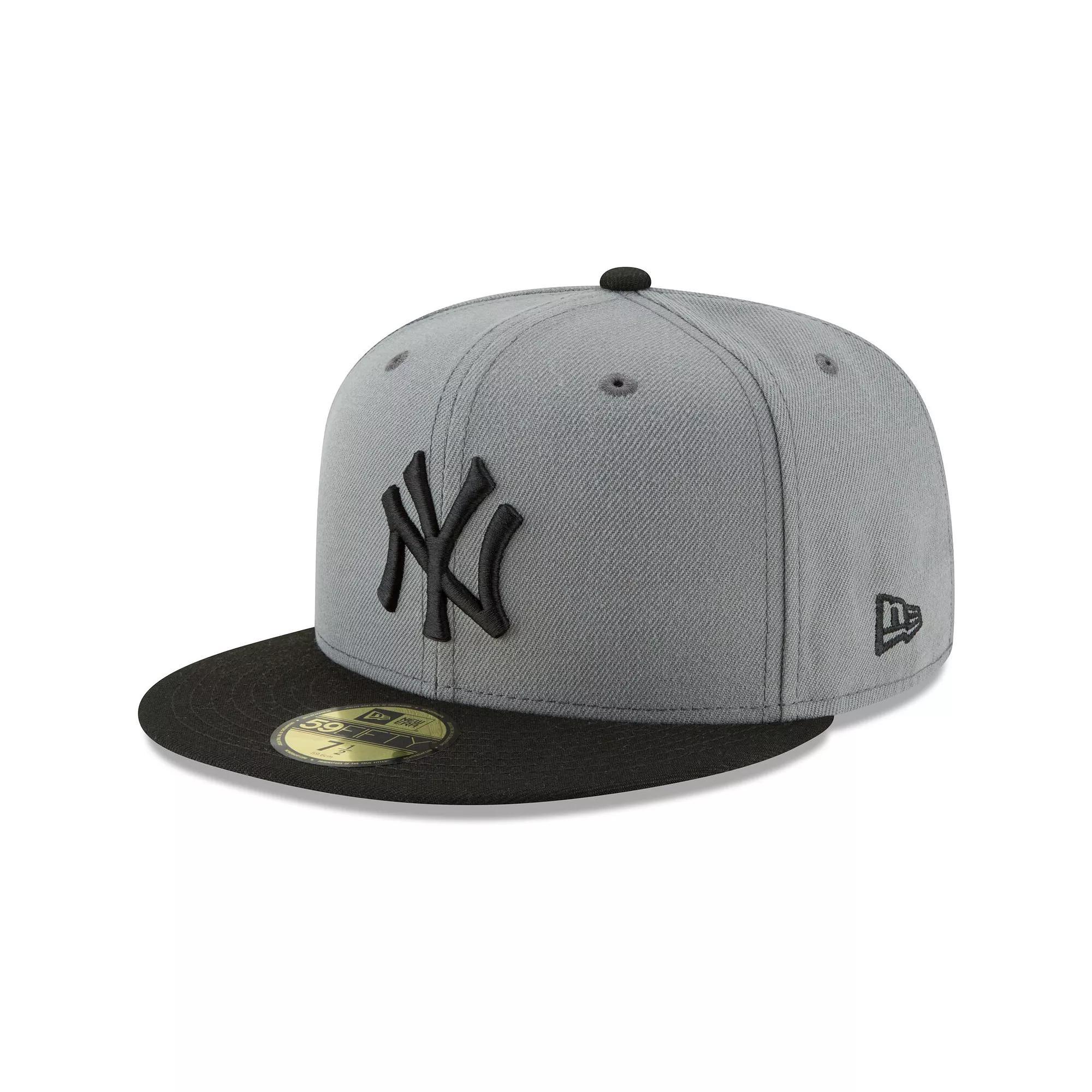 Men's New Era Gray/Black New York Yankees Two-Tone 59FIFTY Fitted Hat, Size: 7 5/8, Grey Product Image