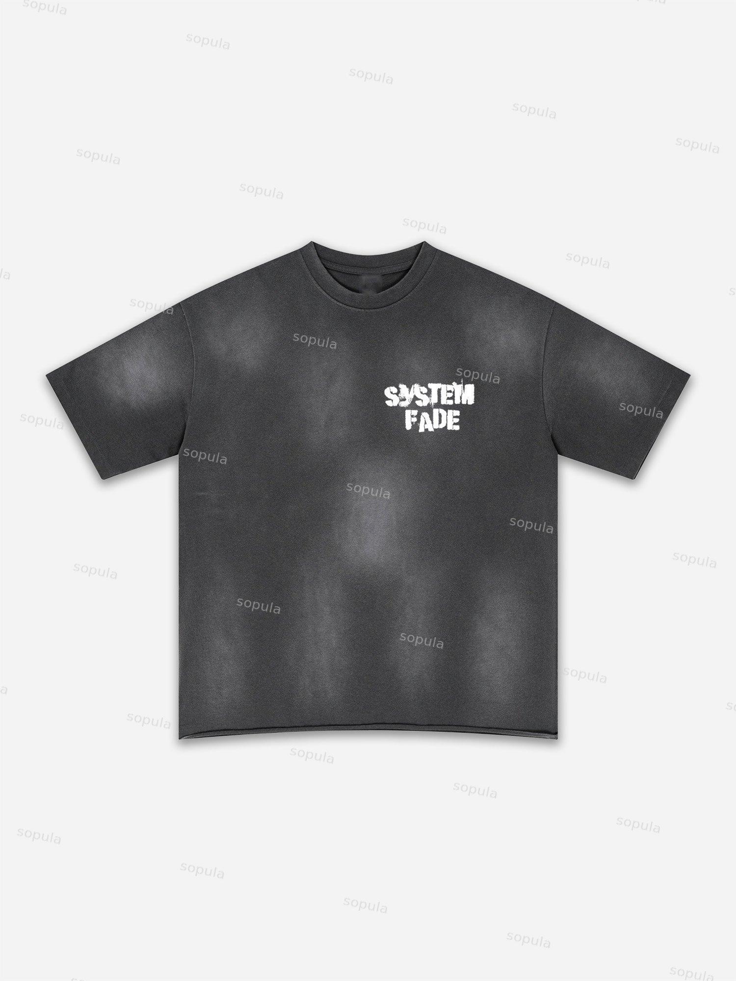 Lips Graphic Print Washed T-shirt Product Image